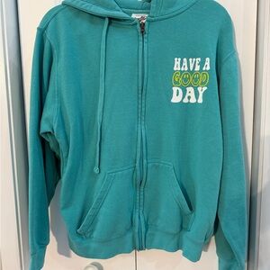 Teal Hoodie with Positive Message